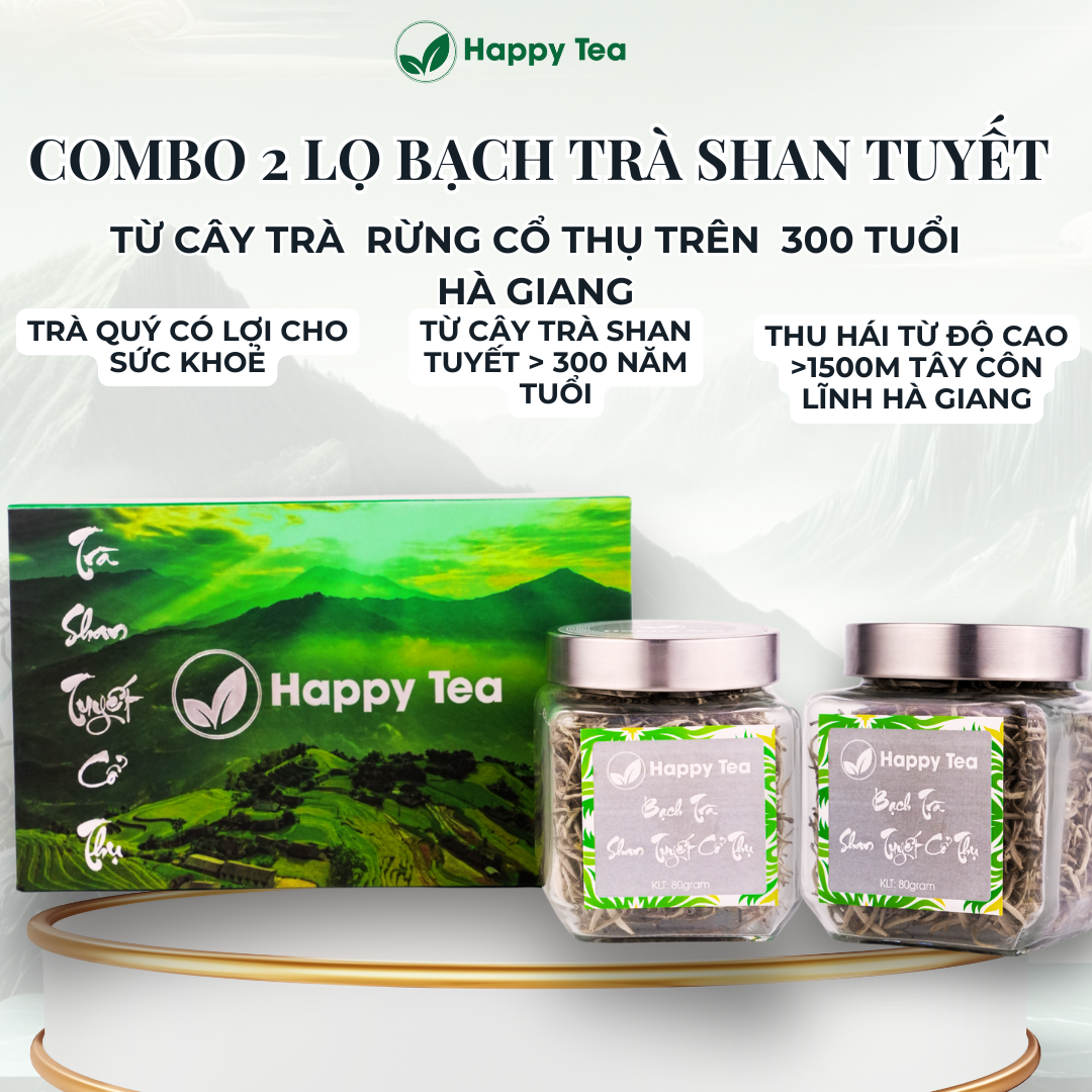 Bạch trà Shan Tuyết Sét Quà tặng cao cấp 2 Lọ
