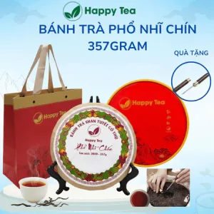 Trà Phổ Nhĩ Chín Bánh Trà 357gram – Shan Tuyết Hà Giang - Quà tặng Trà Thượng Hạng Shan Tuyết