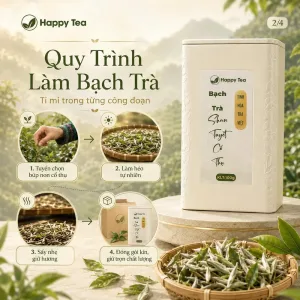 Alternative view of Bạch Trà Shan Tuyết Cổ Thụ 100g Happy Tea: Hương Vị Tinh Khiết, Cao Cấp Từ Hà Giang